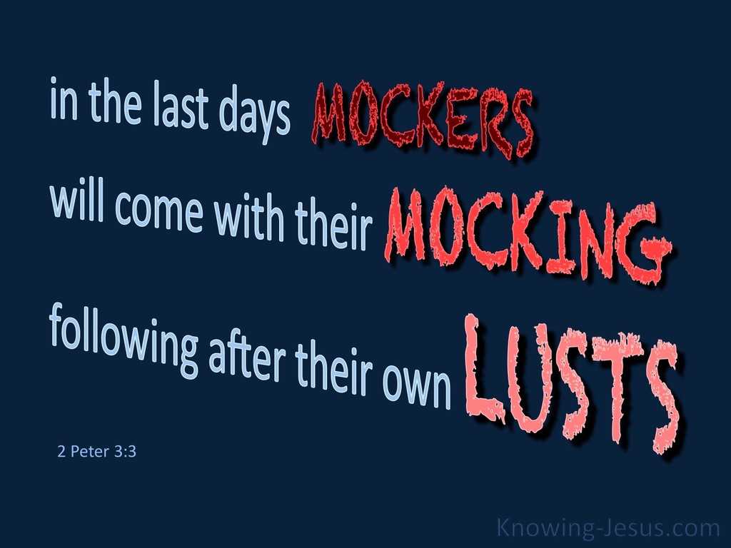 2 Peter 3:3 Mockers In The Last Days (blue)